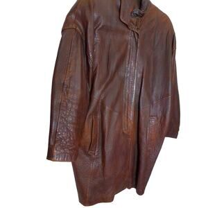 Vintage The Leather Warehouse Brown Leather Jacket Size READ